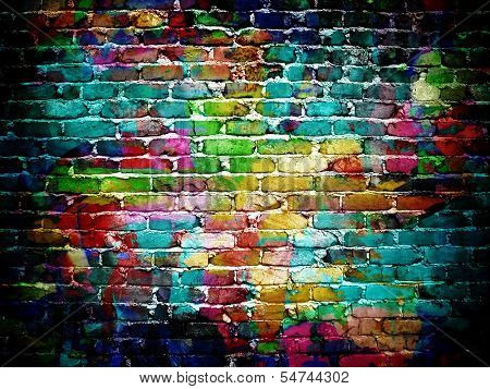 graffiti brick wall