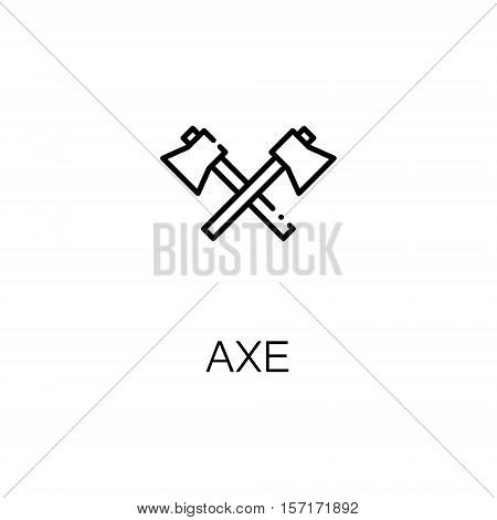 Axe flat icon. Single high quality outline symbol of camping for web design or mobile app. Thin line signs of axe for design logo, visit card, etc. Outline pictogram of camping axe