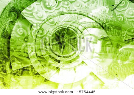 Mystical Asia Montage Abstract Background Wallpaper