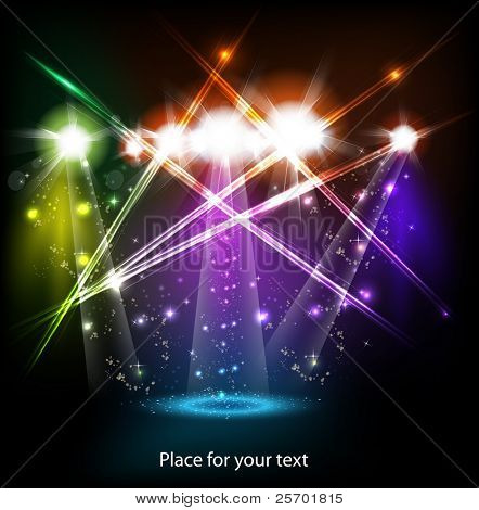 banner neon light stage background for your text