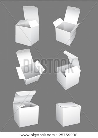 plantilla de cajas blancas de Vector