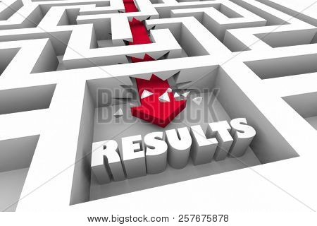 Results Outcome Goal Success Maze 3d Illustration