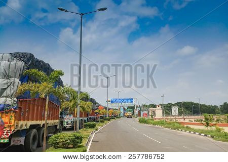 Petrapole, West Bengal , India - June 2nd 2018 : Indian Side Of International Border Between India A