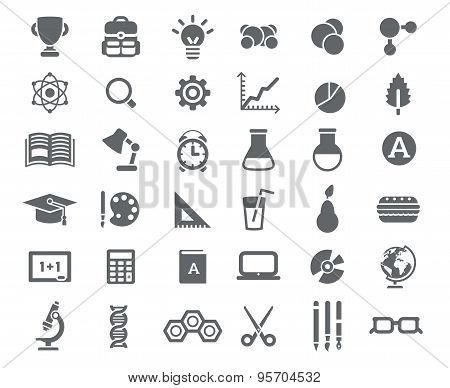 Flat School Icons Vector Collection.