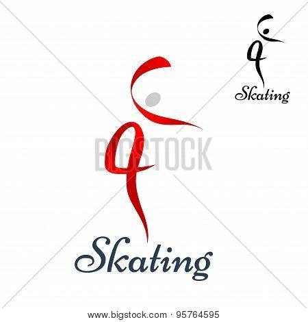 Figure skating symbol on white