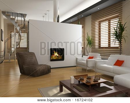 interior privado moderno (Render 3D)