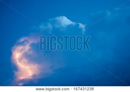 Lightnings In Storm Clouds. Peals Of A Thunder And The Sparkling Lightnings In Clouds