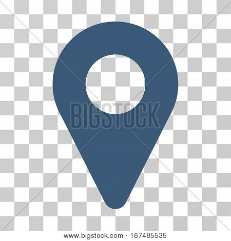 Map Marker vector pictograph. Illustration style is flat iconic blue symbol on a transparent background.