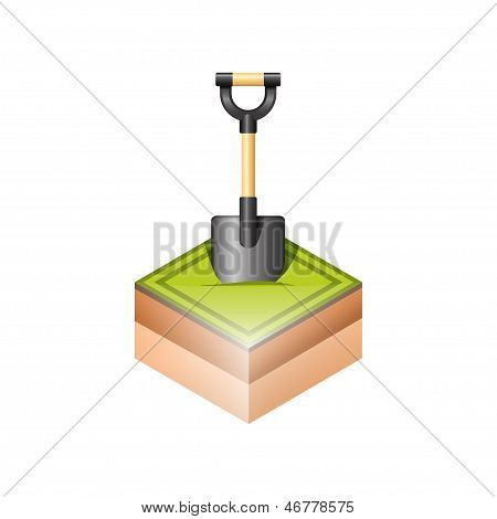 Shovel in the ground