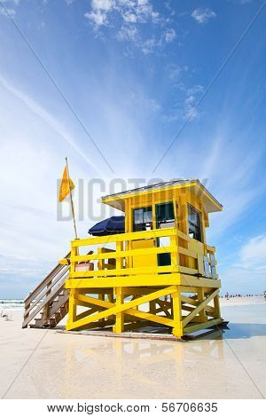 Siesta Key Beach Florida USA yellow colorful lifeguard