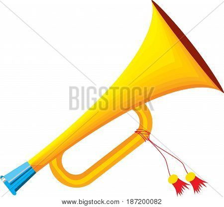 Trumpet icon isolated on white background. Flat vector illustration trumpet. Golden trumpet. Wind musical instrument- trumpet.