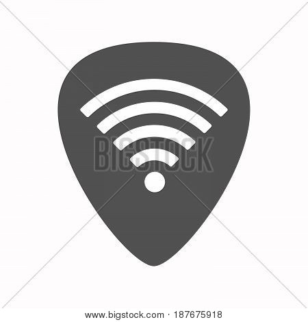 Isolated Guitar Plectrum With A Radio Signal Sign