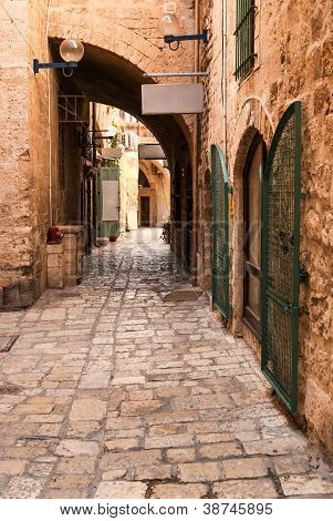 A Narrow Street In Historic Jaffa , Israel