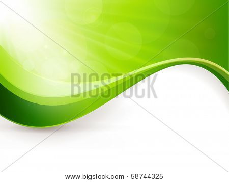 Green background with light burst, lens flare effects and a wave pattern. Great backdrop for any spring season theme. Copy space.