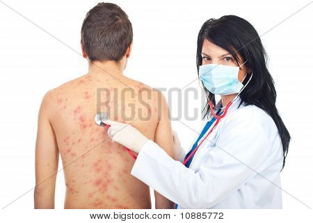 Doctor Examine Patient With Chickenpox