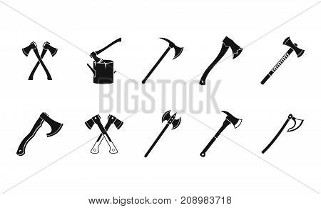 Axe icon set. Simple set of axe vector icons for web design isolated on white background