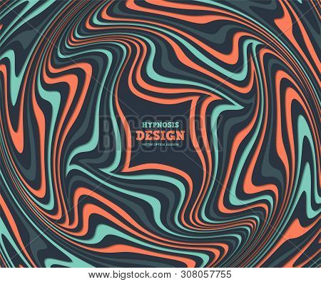 Optical Illusion, Abstract Background. Hypnosis Twisted Spiral Design Concept For Hypnosis, Infinity