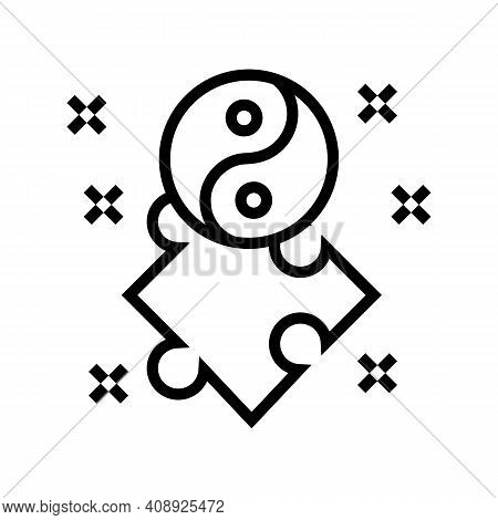 Yin Yan Philosophy Line Icon Vector. Yin Yan Philosophy Sign. Isolated Contour Symbol Black Illustra