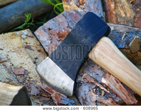 Axe On Firewood