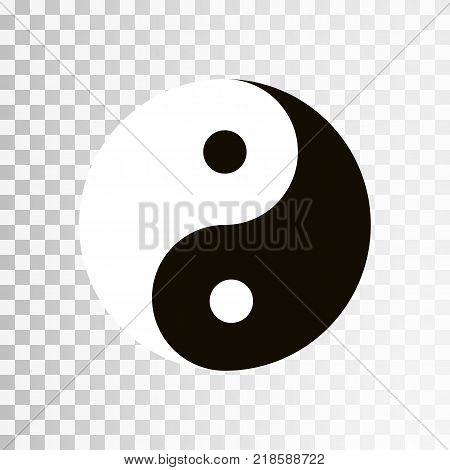 Yin Yang symbol. Vector icon of harmony and balance, yinyang sign isolated on transparent background. EPS 10