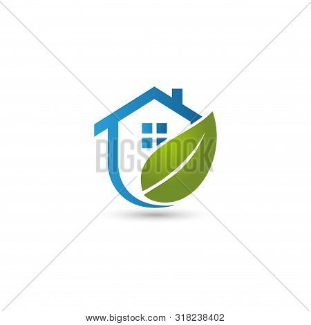 Green House Logo, Leaf House Logo,house Logo, Green House Icon, Green House Icon Vector Isolated On 