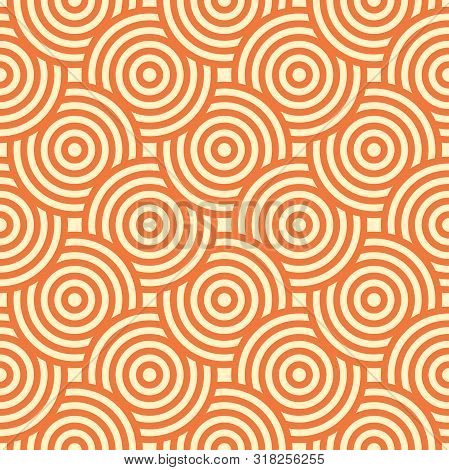 Vector Geometric Seamless Pattern Created With Intersect Circles. Abstract Repeating Tiles Pattern C