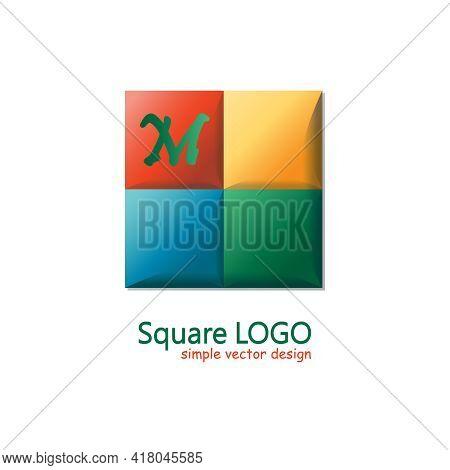 Square Logotype, Social Media Icon, Business Corporate Logo Template. Vector Design Element, Colorfu