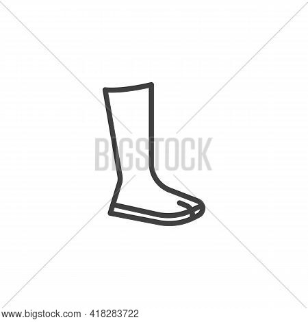 Jika Tabi Boot Line Icon. Linear Style Sign For Mobile Concept And Web Design. Tabi Shoes Outline Ve