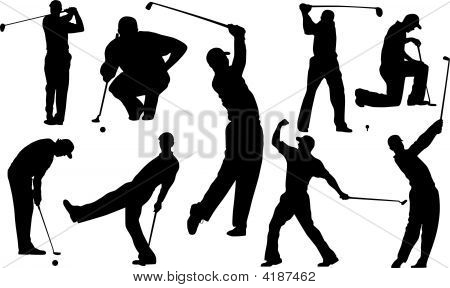 Golf player silhouette vector