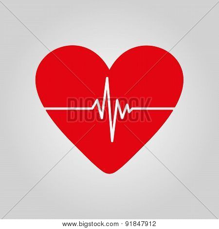 The Heart And Cardiogram Icon.