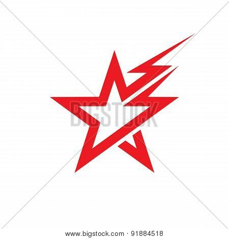 Star and lighting - vector logo concept illustration.