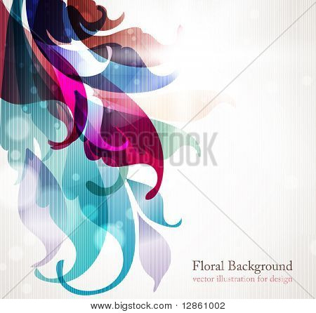 Abstract background for design with colorful leafs and flowers. eps 10