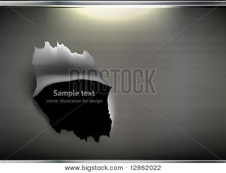 Bullet Hole and Slash at metal abstract background for techno design. eps 10