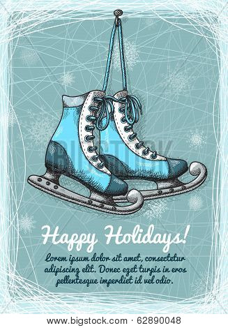 Skate holidays winter invitation