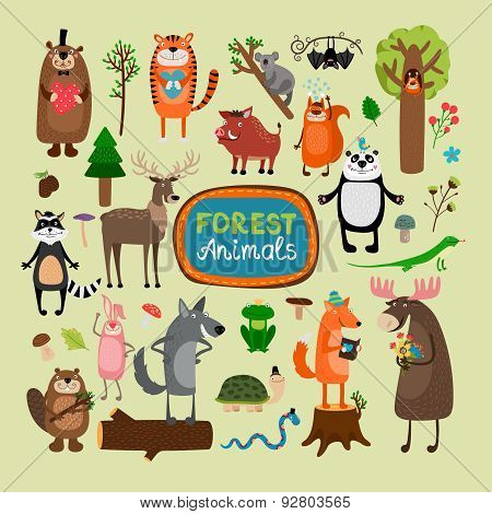 Vector forest animals