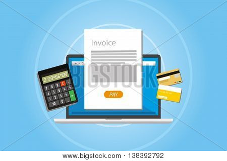 invoice invoicing online service pay vector illustration