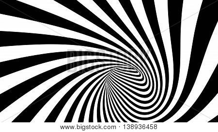 3d vector striped spiral abstract tunnel background. Spiral funnel. Twisted rays. Striped tunnel. Spiral hole. Vector illustration.