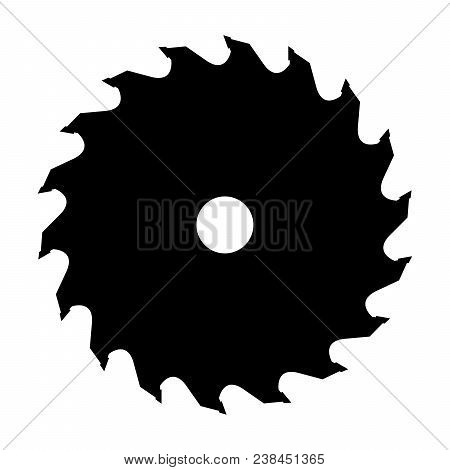 Silhouette Of Saw Blade For Circular Saw. Vector Illustration