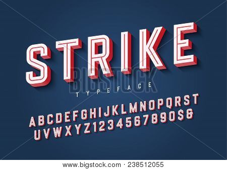 Strike Trendy Inline Sports Display Font Design, Alphabet, Typeface, Letters And Numbers, Typography