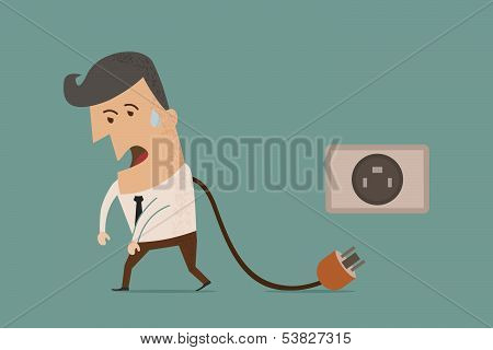 businessman unplug , eps10 vector format