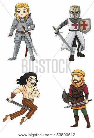 Warriors From Various Culture Set 4 (vector)