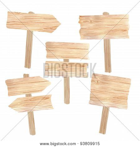 Wooden boards and signs