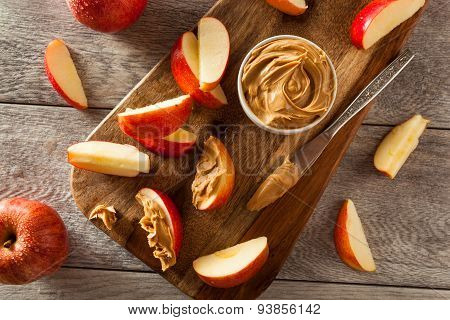 Organic Apples And Peanut Butter