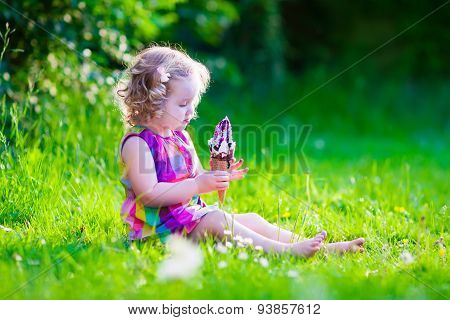 Little Girl Eating Ice Cream