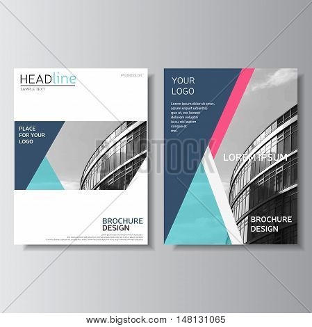 Blue Brochure Design, Annual Report Cover. Leaflet Template. Fly