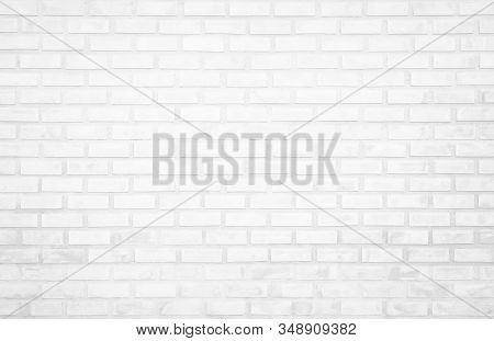 White Brick Wall Texture Background In Room At Subway. Brickwork Stonework Interior, Rock Old Clean