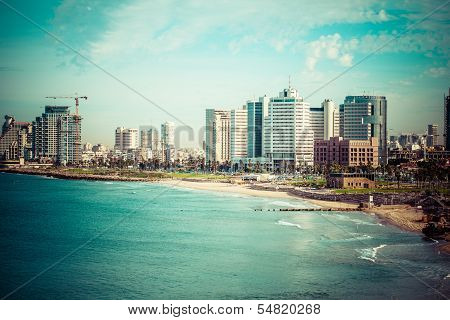 Tel-aviv Beach Panorama.jaffa. Israel.