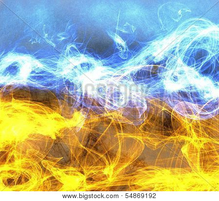 Abstract Blue and Gold Backdrop