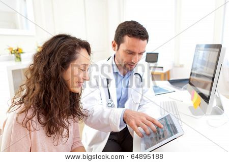 Doctor Using Tablet To Inform Patient