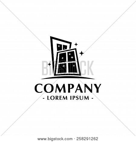 Doors And Windows Logo. Doors Shop And Service. Windows Shop And Service. Vector And Illustration.